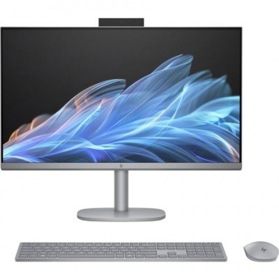 PC HP AIO 27' FHD U7-155H TOUCH 300NITS OMNI X 32G 1TB SSD W11H PRATA